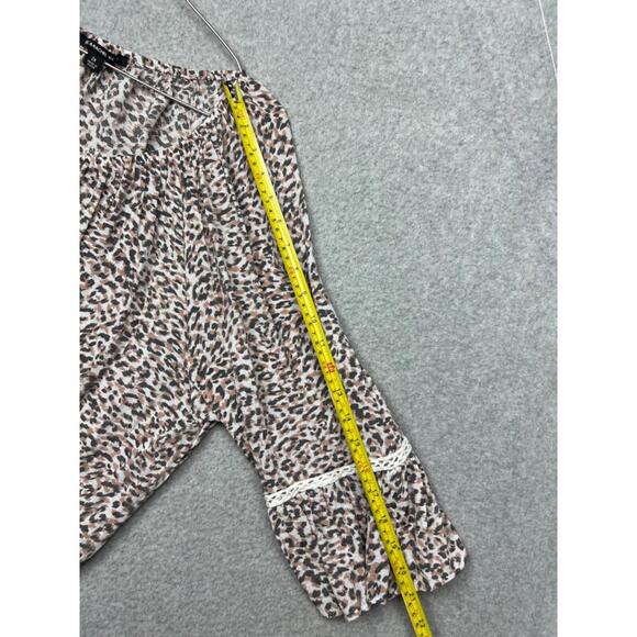 Zac & Rachel Cheetah Blouse Womens Plus 2X Animal Print Casual Boho Flare Sleeve - Picture 9 of 10